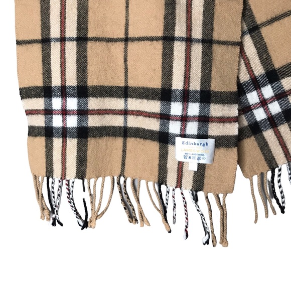 100% Edinburgh Lambswool Plaid Scarf Tartan Wrap Made in Scotland Knit - Picture 4 of 7